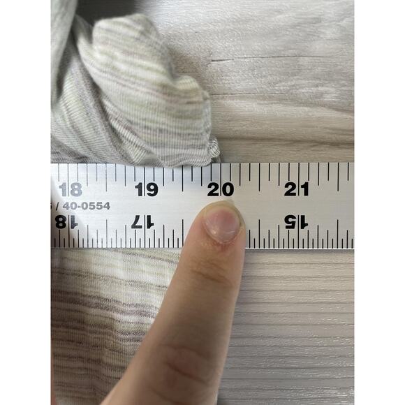 Old Navy Shirt Womens Medium Green Multi Stripe Luxe Crew Short Sleeve Stretch - Picture 5 of 9